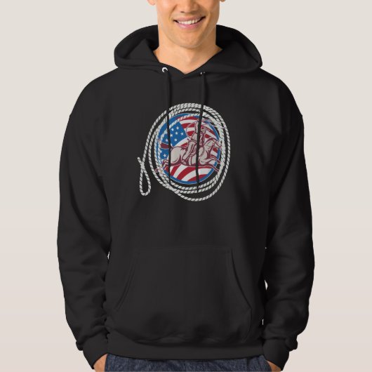 Patriotic Roping Cowboy Hoodie (Voorkant)