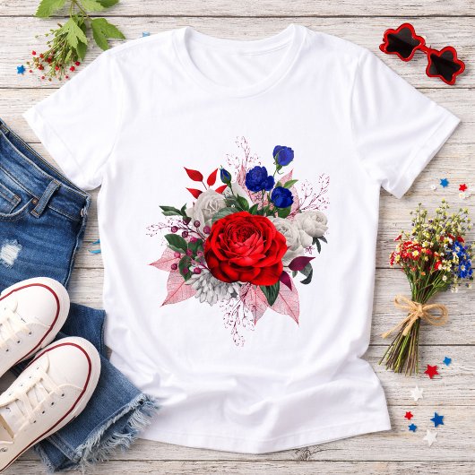 Patriotic Rose Bouquet Tri-Blend Shirt