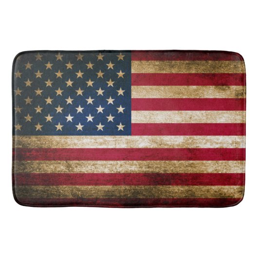Patriotic Rustic American Flag Badmat (Voorkant)