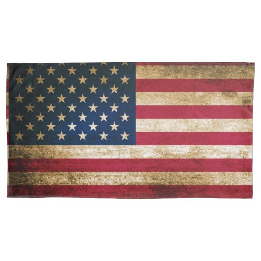 Patriotic Rustic American Flag Kussensloop (Voorkant)