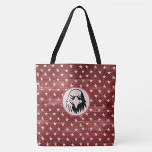 *~* Patriotic Rustic Barnwood Stars Bald Eagle Tote Bag