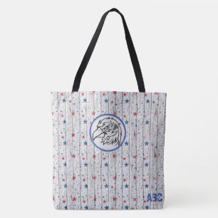 ** Patriotic Rustic Barnwood Stars Eagle USA Tote Bag