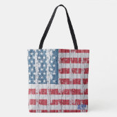 *~* Patriotic Rustic Barnwood USA Flag Tote Bag (Voorkant)