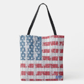 *~* Patriotic Rustic Barnwood USA Flag Tote Bag (Achterkant)