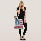 *~* Patriotic Rustic Barnwood USA Flag Tote Bag (Op model)