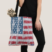 *~* Patriotic Rustic Barnwood USA Flag Tote Bag (Dichtbij)