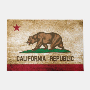Patriotic Rustic California Republic Flag Deurmat