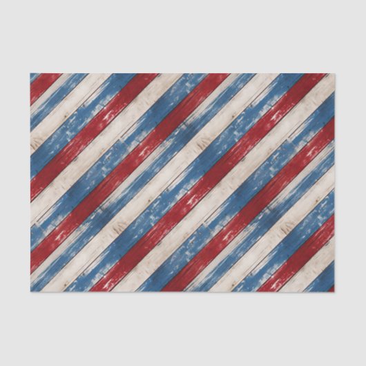 Patriotic Rustic Wood Planks Tissuepapier (Voorkant)