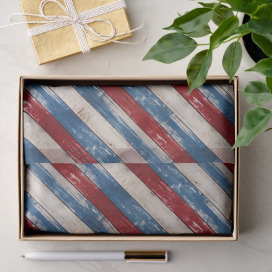 Patriotic Rustic Wood Planks Tissuepapier (Geschenk)