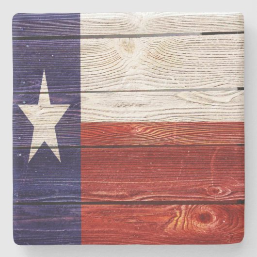 Patriotic Rustic Wood Texas Flag Stenen Onderzetter (Voorkant)