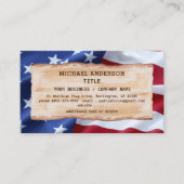 Patriotic Rustic Wood USA Amerikaanse vlag Visitekaartje (Voorkant)