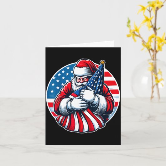 Patriotic Santa Claus For Men Women Usa Flag Chris Kaart (Gele Bloem)