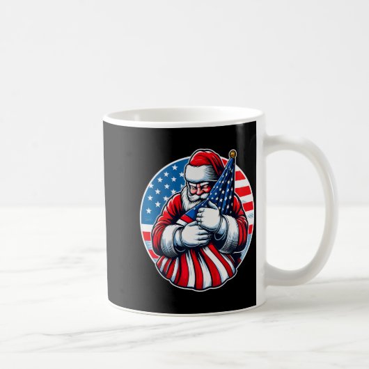 Patriotic Santa Claus For Men Women Usa Flag Chris Koffiemok (Rechts)