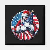 Patriotic Santa Claus For Men Women Usa Flag Chris Magneet (Voorkant)