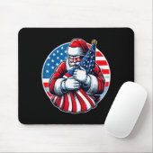 Patriotic Santa Claus For Men Women Usa Flag Chris Muismat (Met muis)