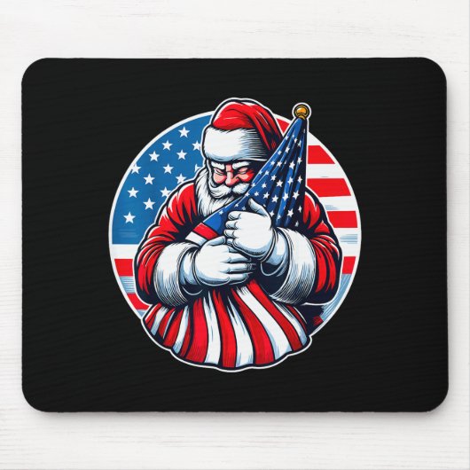 Patriotic Santa Claus For Men Women Usa Flag Chris Muismat (Voorkant)
