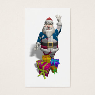 Patriotic Santa Claus Visitekaartje