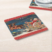 Patriotic Santa Kartonnen Onderzetters (Schuin)