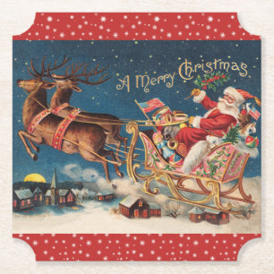 Patriotic Santa Kartonnen Onderzetters