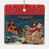 Patriotic Santa Keramisch Ornament (Achterkant)