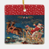Patriotic Santa Keramisch Ornament (Voorkant)
