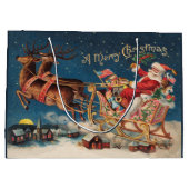 Patriotic Santa Merry kerstcadeautas Groot Cadeauzakje (Achterkant)