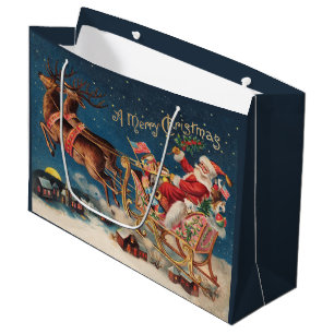 Patriotic Santa Merry kerstcadeautas Groot Cadeauzakje
