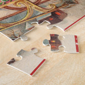 Patriotic Santa Merry Kerstmis Puzzle Legpuzzel (Zijkant)