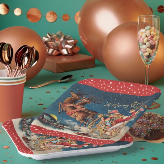 Patriotic Santa Papieren Bordje (Multi)