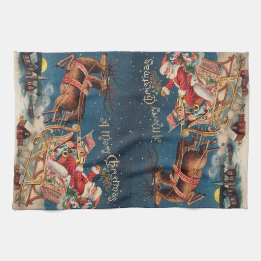 Patriotic Santa Theedoek (Horizontaal)