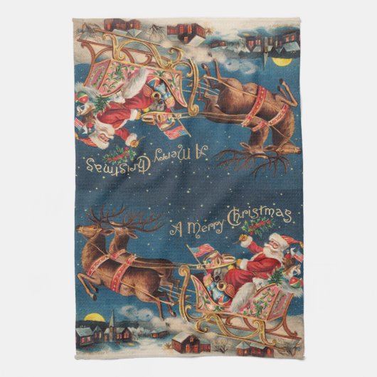 Patriotic Santa Theedoek (Verticaal)