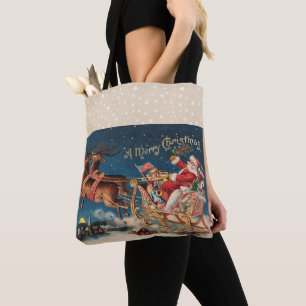 Patriotic Santa Tote Bag