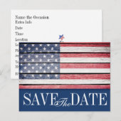 Patriotic Save the Date Briefkaart (Voorkant / Achterkant)