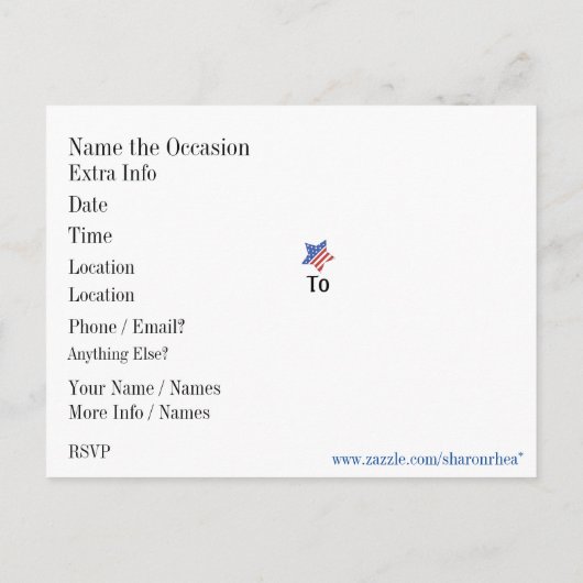 Patriotic Save the Date Briefkaart (Achterkant)