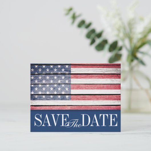 Patriotic Save the Date Briefkaart (Staand voorkant)