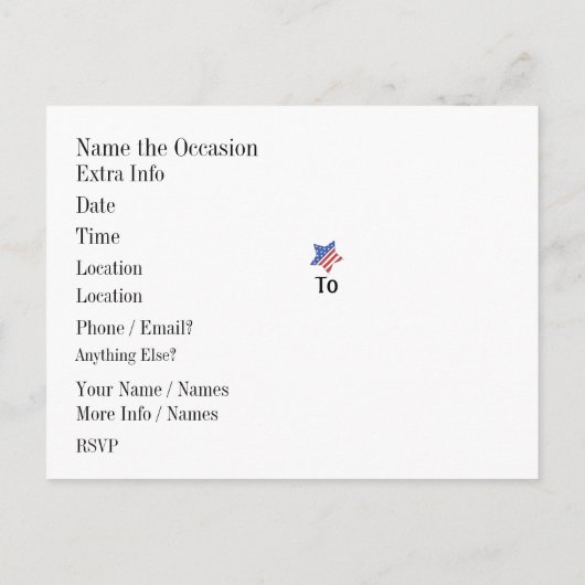 Patriotic Save the Date Briefkaart (Achterkant)