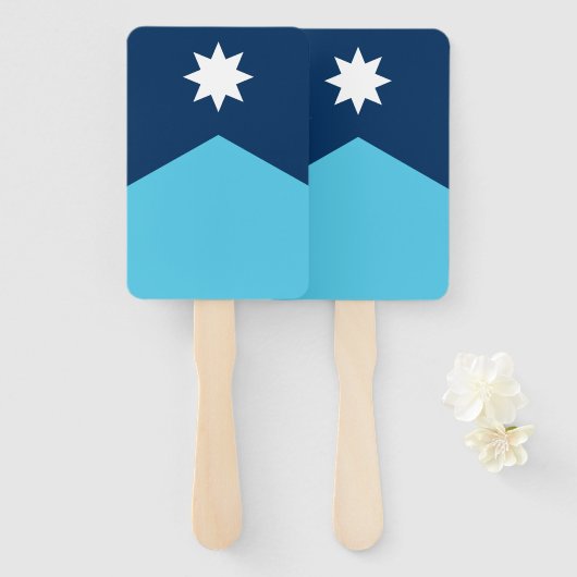 Patriotic set of hand fans with flag of Minnesota Handwaaier (Voorkant en achterkant)