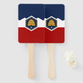 Patriotic set of hand fans with flag of Utah Handwaaier (Voorkant en achterkant)