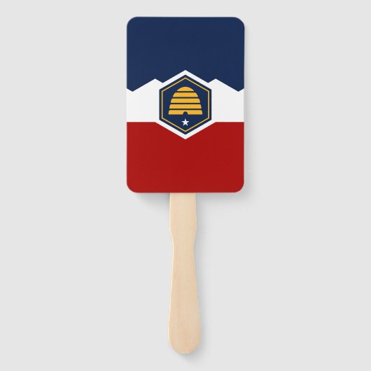 Patriotic set of hand fans with flag of Utah Handwaaier (Achterkant)