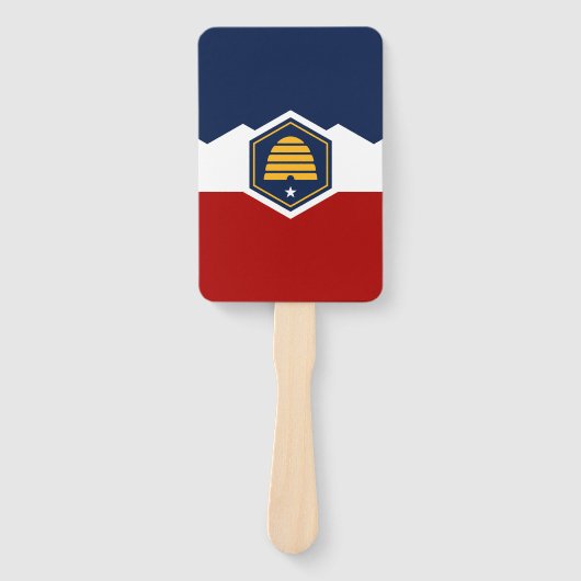 Patriotic set of hand fans with flag of Utah Handwaaier (Voorkant)