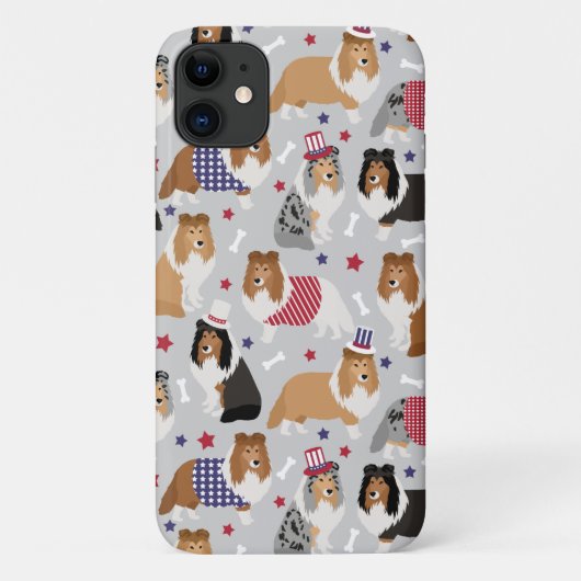 Patriotic Sheltie Shetland Sheepdog Case-Mate iPhone Case (Achterkant)