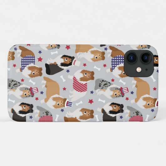 Patriotic Sheltie Shetland Sheepdog Case-Mate iPhone Case (Achterkant (horizontaal))