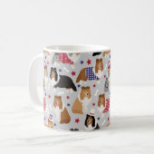 Patriotic Sheltie Shetland Sheepdog Coffee Mok (Voorkant links)