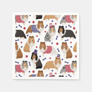 Patriotic Sheltie Shetland Sheepdog Servet