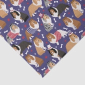 Patriotic Sheltie Shetland Sheepdog Tissuepapier (Detail)
