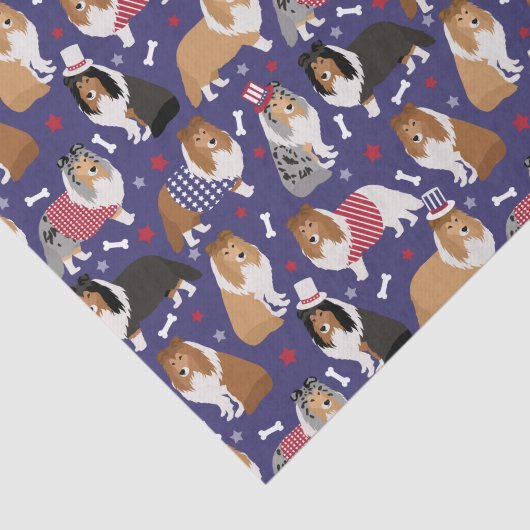 Patriotic Sheltie Shetland Sheepdog Tissuepapier (Detail)