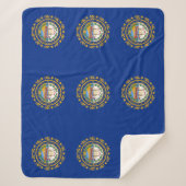 Patriotic Sherpa Blanket met vlag New Hampshire Deken (Voorkant)