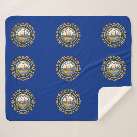 Patriotic Sherpa Blanket met vlag New Hampshire Deken (Voorkant (horizontaal))