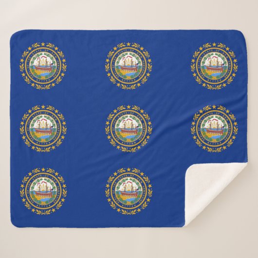 Patriotic Sherpa Blanket met vlag New Hampshire Sherpa Deken (Voorkant (horizontaal))