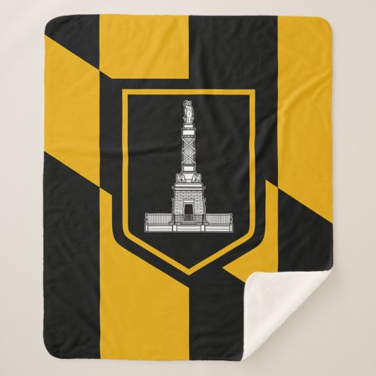 Patriotic Sherpa Blanket met vlag van Baltimore Deken (Voorkant)